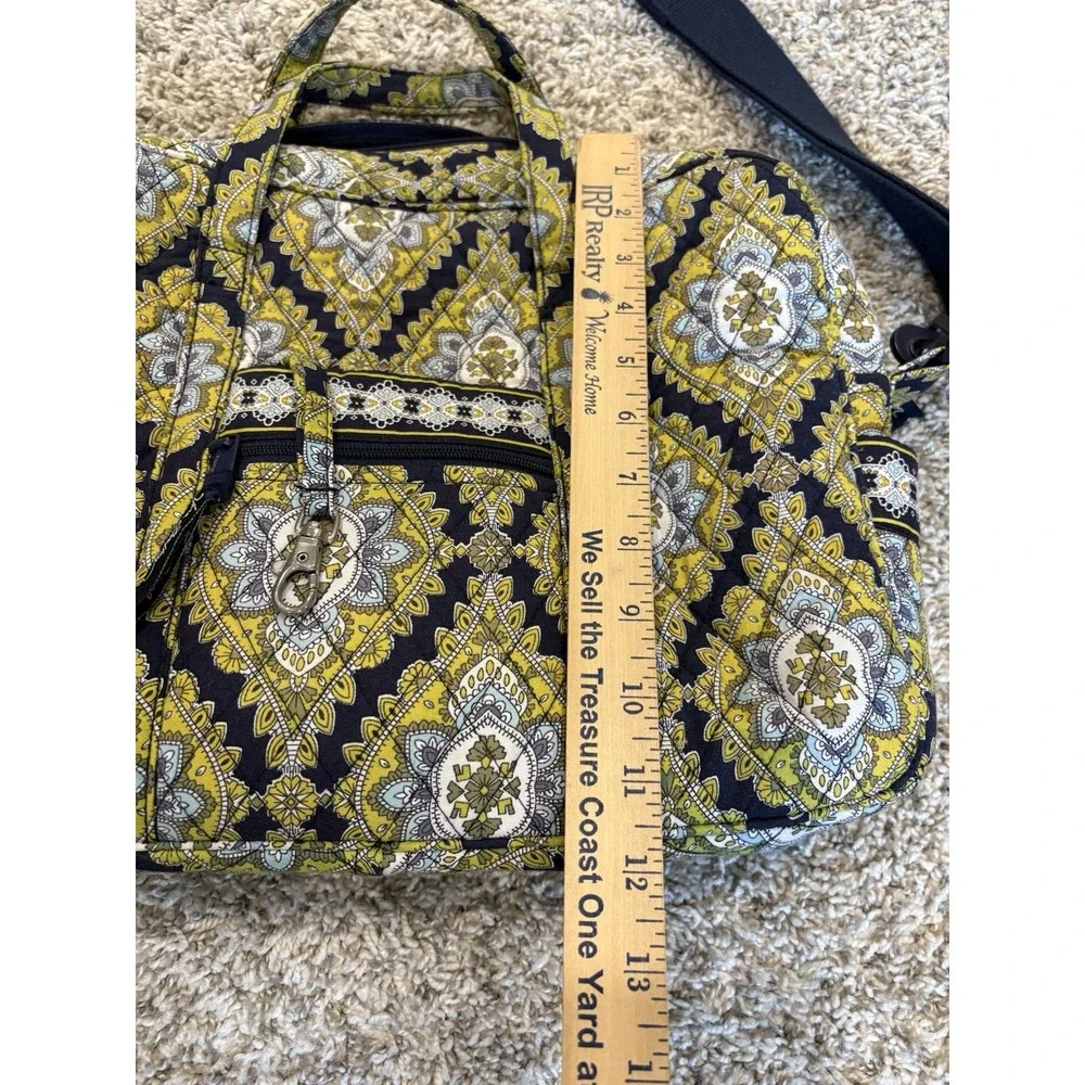 Vera Bradley Cambridge Laptop Carrier Messenger Bag Removable Strap Blue Green